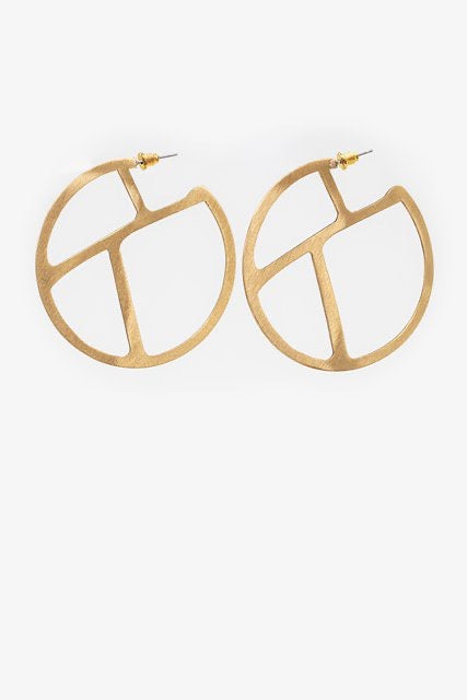 ANTLER Gold Disc Earring