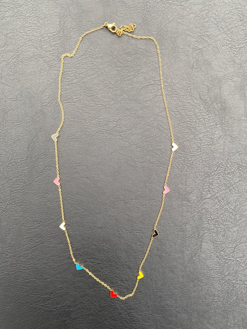 LF Heart Enamel Necklace