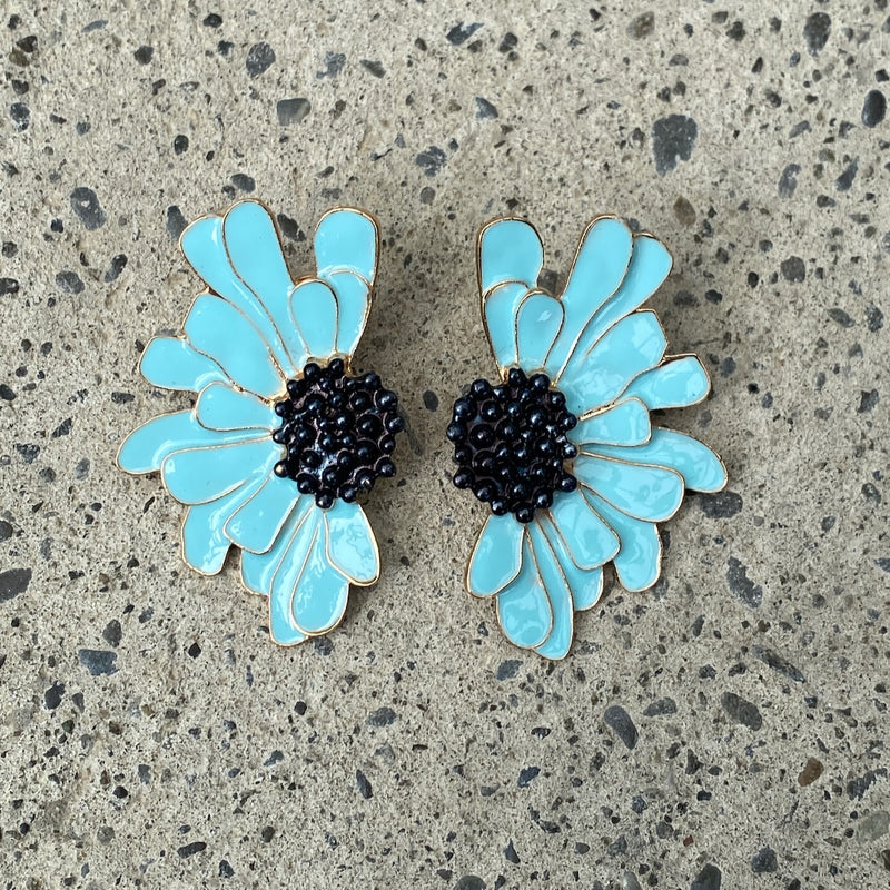 Goldie Enamel Flower Earrings