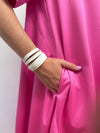 MINX Leather Wrap Bracelet - White