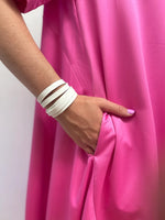 MINX Leather Wrap Bracelet - White