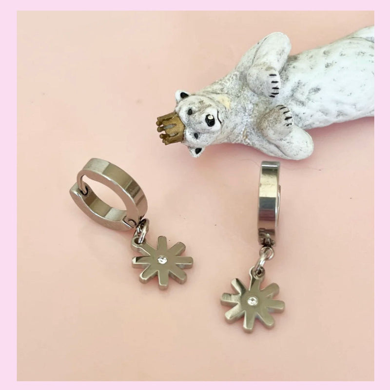 Penny Foggo Silver Daisy Huggie Hoops